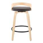 Grotto 26 Mid-Century Modern Counter Stool Brown (Set of 2) 17 Grotto 26 Mid-Century Modern Counter Stool Brown (Set of 2)