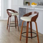 Grotto 26 Mid-Century Modern Cream Swivel Counter Stools (Set of 2)