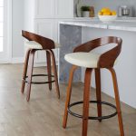 Grotto 26 Mid-Century Modern Cream Swivel Counter Stools (Set of 2)