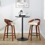 Grotto 26 Mid-Century Modern Cream Swivel Counter Stools (Set of 2)