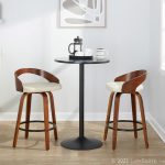 Grotto 26 Mid-Century Modern Cream Swivel Counter Stools (Set of 2)