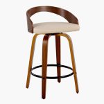 Grotto 26 Mid-Century Modern Cream Swivel Counter Stools (Set of 2)