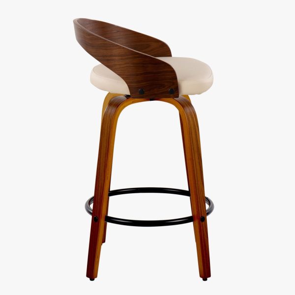Grotto 26 Mid Century Modern Cream Swivel Counter Stools Set of 2 6