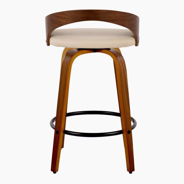 Grotto 26 Mid Century Modern Cream Swivel Counter Stools Set of 2 8