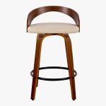 Grotto 26 Mid-Century Modern Cream Swivel Counter Stools (Set of 2)