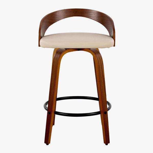 Grotto 26 Mid Century Modern Cream Swivel Counter Stools Set of 2 9