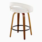 Grotto 26 Walnut Wood White Velvet Contemporary Swivel Stool (Set of 2) 12 Grotto 26 Walnut Wood White Velvet Contemporary Swivel Stool (Set of 2)