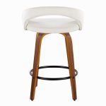 Grotto 26 Walnut Wood White Velvet Contemporary Swivel Stool (Set of 2) 13 Grotto 26 Walnut Wood White Velvet Contemporary Swivel Stool (Set of 2)