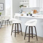 Grotto 26" White Faux Leather Contemporary Swivel Stool (Set of 2) 12 Grotto 26" White Faux Leather Contemporary Swivel Stool (Set of 2)