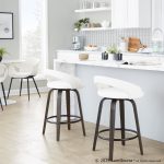 Grotto 26" White Faux Leather Contemporary Swivel Stool (Set of 2) 11 Grotto 26" White Faux Leather Contemporary Swivel Stool (Set of 2)