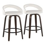 Grotto 26" White Faux Leather Contemporary Swivel Stool (Set of 2) 13 Grotto 26" White Faux Leather Contemporary Swivel Stool (Set of 2)