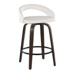 Grotto 26" White Faux Leather Contemporary Swivel Stool (Set of 2) 14 Grotto 26" White Faux Leather Contemporary Swivel Stool (Set of 2)