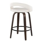 Grotto 26" White Faux Leather Contemporary Swivel Stool (Set of 2) 16 Grotto 26" White Faux Leather Contemporary Swivel Stool (Set of 2)