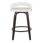 Grotto 26" White Faux Leather Contemporary Swivel Stool (Set of 2) 17 Grotto 26" White Faux Leather Contemporary Swivel Stool (Set of 2)