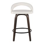 Grotto 26" White Faux Leather Contemporary Swivel Stool (Set of 2) 18 Grotto 26" White Faux Leather Contemporary Swivel Stool (Set of 2)