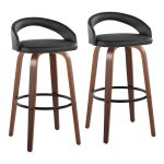 Grotto 30 Contemporary Black Faux Leather Swivel Barstool (Set of 2) 9 Grotto 30 Contemporary Black Faux Leather Swivel Barstool (Set of 2)