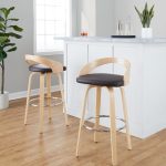 Grotto 30 Contemporary Brown Swivel Barstools (Set of 2)