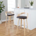 Grotto 30 Contemporary Brown Swivel Barstools (Set of 2)