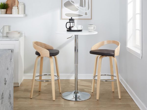 Grotto 30 Contemporary Brown Swivel Barstools Set of 2