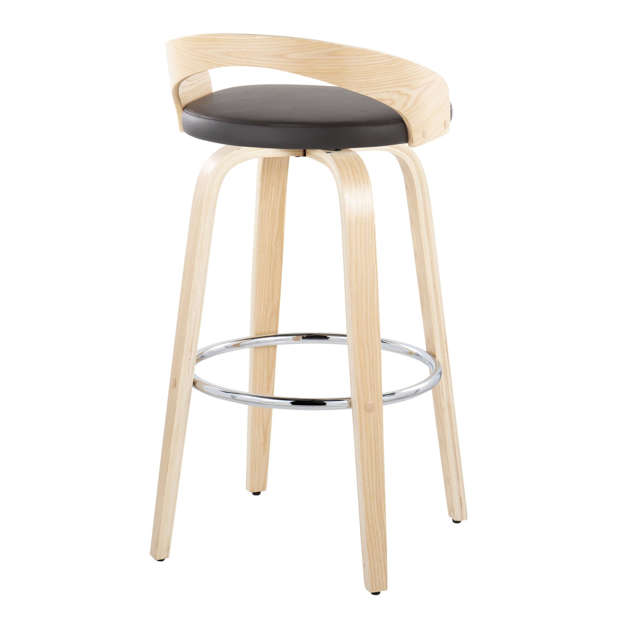 Grotto 30 Contemporary Brown Swivel Barstools (Set of 2) 8 Grotto 30 Contemporary Brown Swivel Barstools (Set of 2) - Image 8