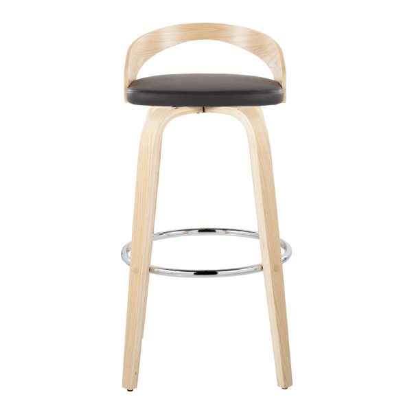 Grotto 30 Contemporary Brown Swivel Barstools Set of 2 9