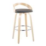 Grotto 30 Contemporary Grey Faux Leather Swivel Barstool (Set of 2) 13 Grotto 30 Contemporary Grey Faux Leather Swivel Barstool (Set of 2)