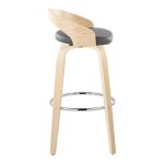 Grotto 30 Contemporary Grey Faux Leather Swivel Barstool (Set of 2) 14 Grotto 30 Contemporary Grey Faux Leather Swivel Barstool (Set of 2)