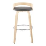 Grotto 30 Contemporary Grey Faux Leather Swivel Barstool (Set of 2) 16 Grotto 30 Contemporary Grey Faux Leather Swivel Barstool (Set of 2)