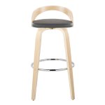 Grotto 30 Contemporary Grey Faux Leather Swivel Barstool (Set of 2) 17 Grotto 30 Contemporary Grey Faux Leather Swivel Barstool (Set of 2)