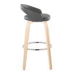 Grotto 30" Contemporary Grey Faux Leather Swivel Barstools (Set of 2) 15 Grotto 30" Contemporary Grey Faux Leather Swivel Barstools (Set of 2)
