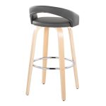 Grotto 30" Contemporary Grey Faux Leather Swivel Barstools (Set of 2) 16 Grotto 30" Contemporary Grey Faux Leather Swivel Barstools (Set of 2)