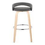 Grotto 30" Contemporary Grey Faux Leather Swivel Barstools (Set of 2) 17 Grotto 30" Contemporary Grey Faux Leather Swivel Barstools (Set of 2)