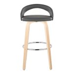 Grotto 30" Contemporary Grey Faux Leather Swivel Barstools (Set of 2) 18 Grotto 30" Contemporary Grey Faux Leather Swivel Barstools (Set of 2)