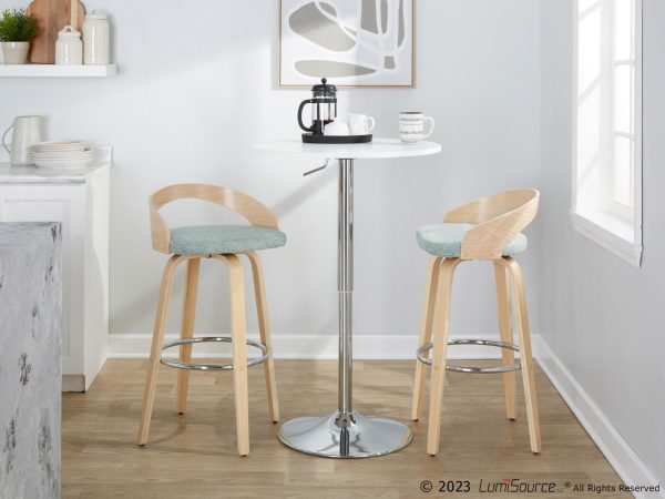 Grotto 30 Contemporary Light Green Swivel Barstools Set of 2 2