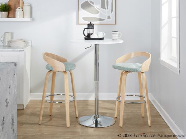 Grotto 30 Contemporary Light Green Swivel Barstools Set of 2 3