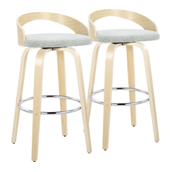 Grotto 30 Contemporary Light Green Swivel Barstools Set of 2 4