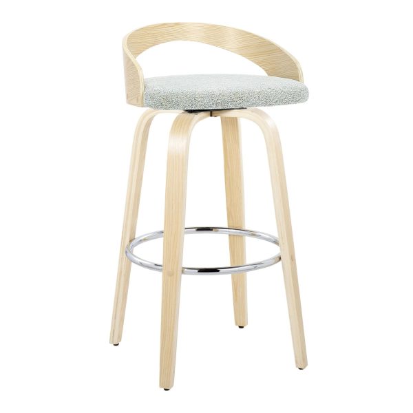 Grotto 30 Contemporary Light Green Swivel Barstools Set of 2 5