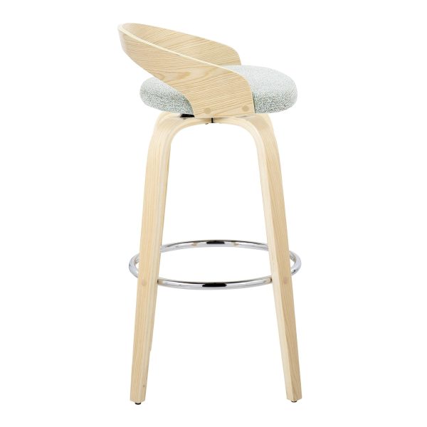 Grotto 30 Contemporary Light Green Swivel Barstools Set of 2 6