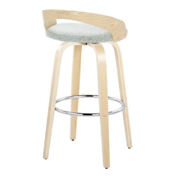 Grotto 30 Contemporary Light Green Swivel Barstools Set of 2 7