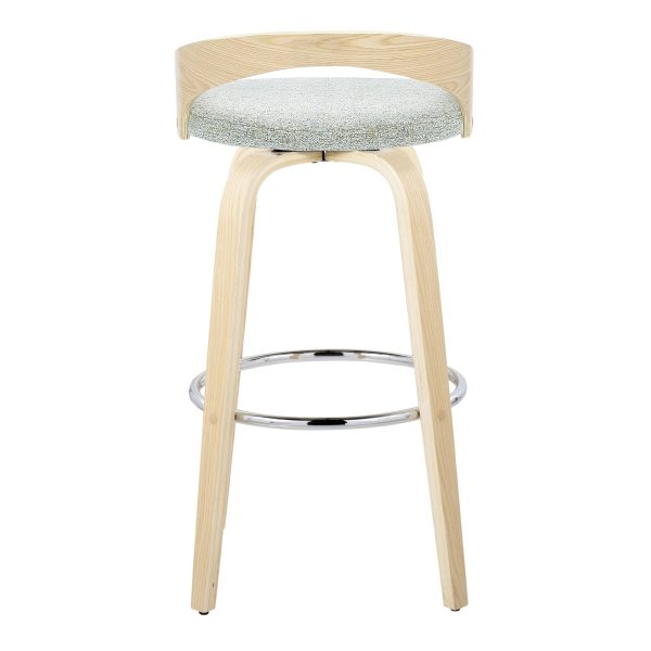 Grotto 30 Contemporary Light Green Swivel Barstools Set of 2 8