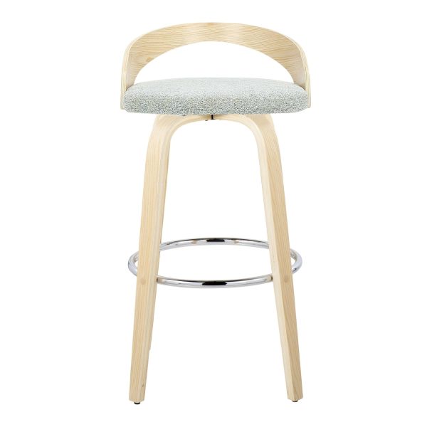 Grotto 30 Contemporary Light Green Swivel Barstools Set of 2 9