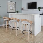 Grotto 30 Contemporary Oat Swivel Barstool White Washed Wood (Set of 2) 11 Grotto 30 Contemporary Oat Swivel Barstool White Washed Wood (Set of 2)