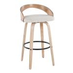 Grotto 30 Contemporary Oat Swivel Barstool White Washed Wood (Set of 2) 14 Grotto 30 Contemporary Oat Swivel Barstool White Washed Wood (Set of 2)