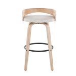 Grotto 30 Contemporary Oat Swivel Barstool White Washed Wood (Set of 2) 17 Grotto 30 Contemporary Oat Swivel Barstool White Washed Wood (Set of 2)