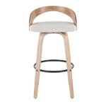 Grotto 30 Contemporary Oat Swivel Barstool White Washed Wood (Set of 2) 18 Grotto 30 Contemporary Oat Swivel Barstool White Washed Wood (Set of 2)