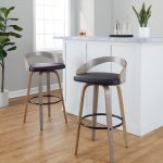 Grotto 30 Contemporary Swivel Barstools Light Grey/Black (Set of 2) 12 Grotto 30 Contemporary Swivel Barstools Light Grey/Black (Set of 2)