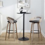 Grotto 30 Contemporary Swivel Barstools Light Grey/Black (Set of 2) 14 Grotto 30 Contemporary Swivel Barstools Light Grey/Black (Set of 2)