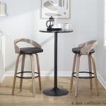 Grotto 30 Contemporary Swivel Barstools Light Grey/Black (Set of 2) 15 Grotto 30 Contemporary Swivel Barstools Light Grey/Black (Set of 2)