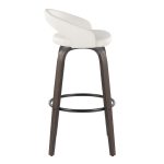 Grotto 30" Contemporary Walnut and White Swivel Barstools (Set of 2) 15 Grotto 30" Contemporary Walnut and White Swivel Barstools (Set of 2)