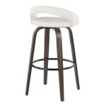 Grotto 30" Contemporary Walnut and White Swivel Barstools (Set of 2) 16 Grotto 30" Contemporary Walnut and White Swivel Barstools (Set of 2)
